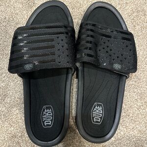 Hey Dude Camo Black Slide Sandals